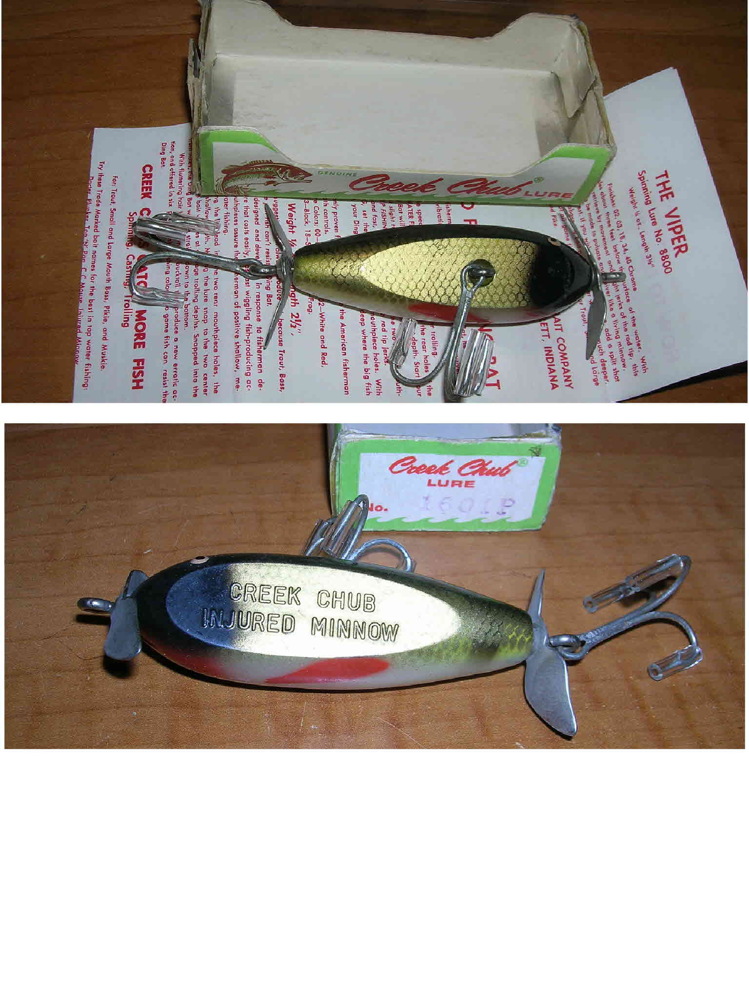 Creek Chub Plastic 2-1/2 Darter Vintage Fishing Lure, Pike Scale Finish -  Catania Gomme S.r.l.