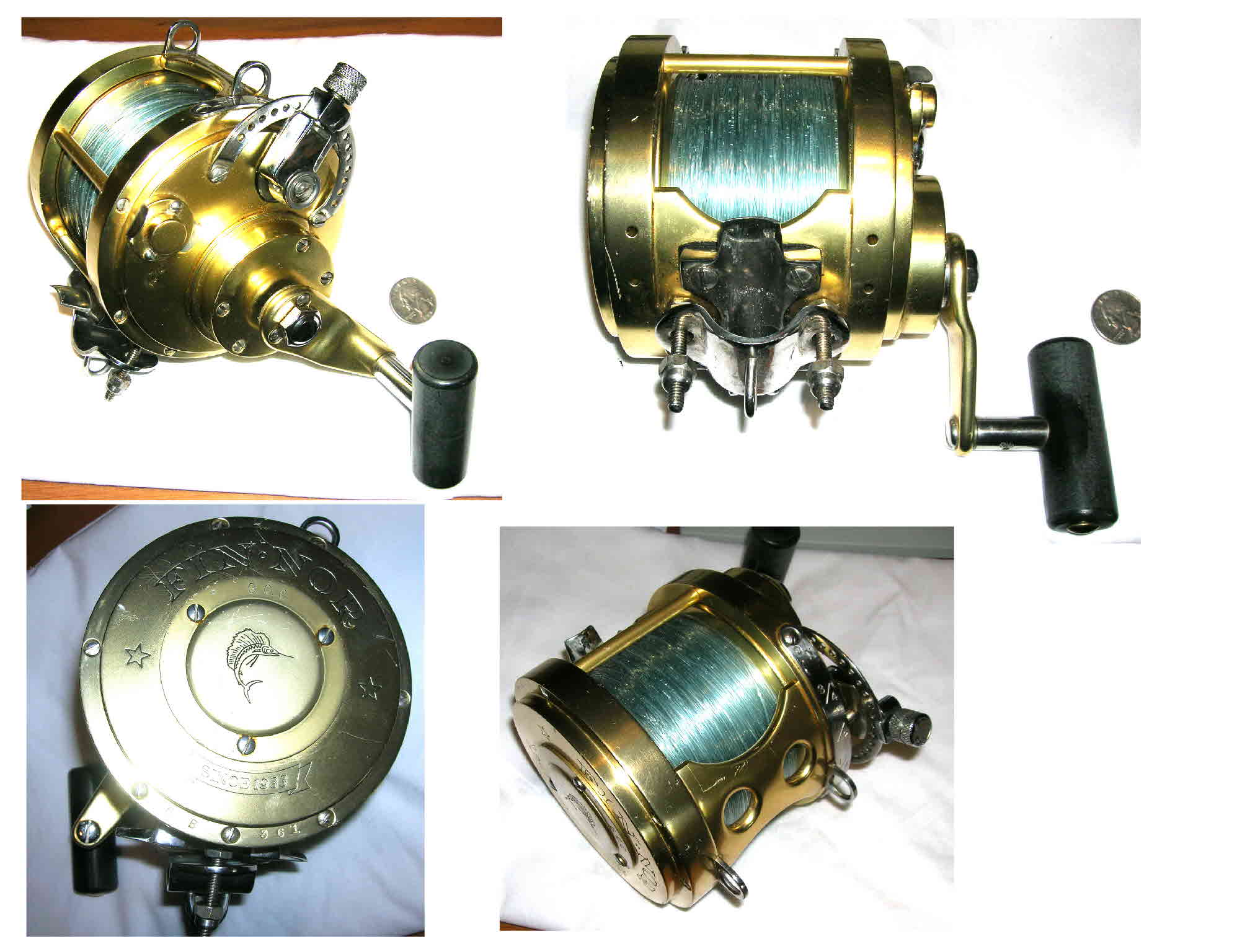 Allcock Bell vintage 6 alloy big game reel, early version with large brass  screw brake