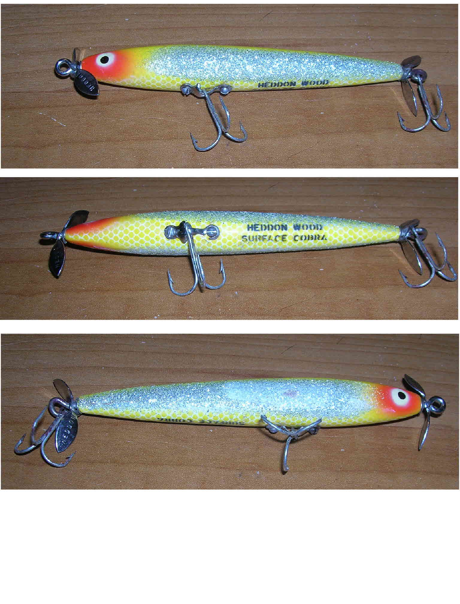2 Vintage Heddon Fishing Lures / Vintage Heddon Chugger Jr Gold Eye Perch  Lure / Antique Heddon Baby Torpedo Lure -  Denmark