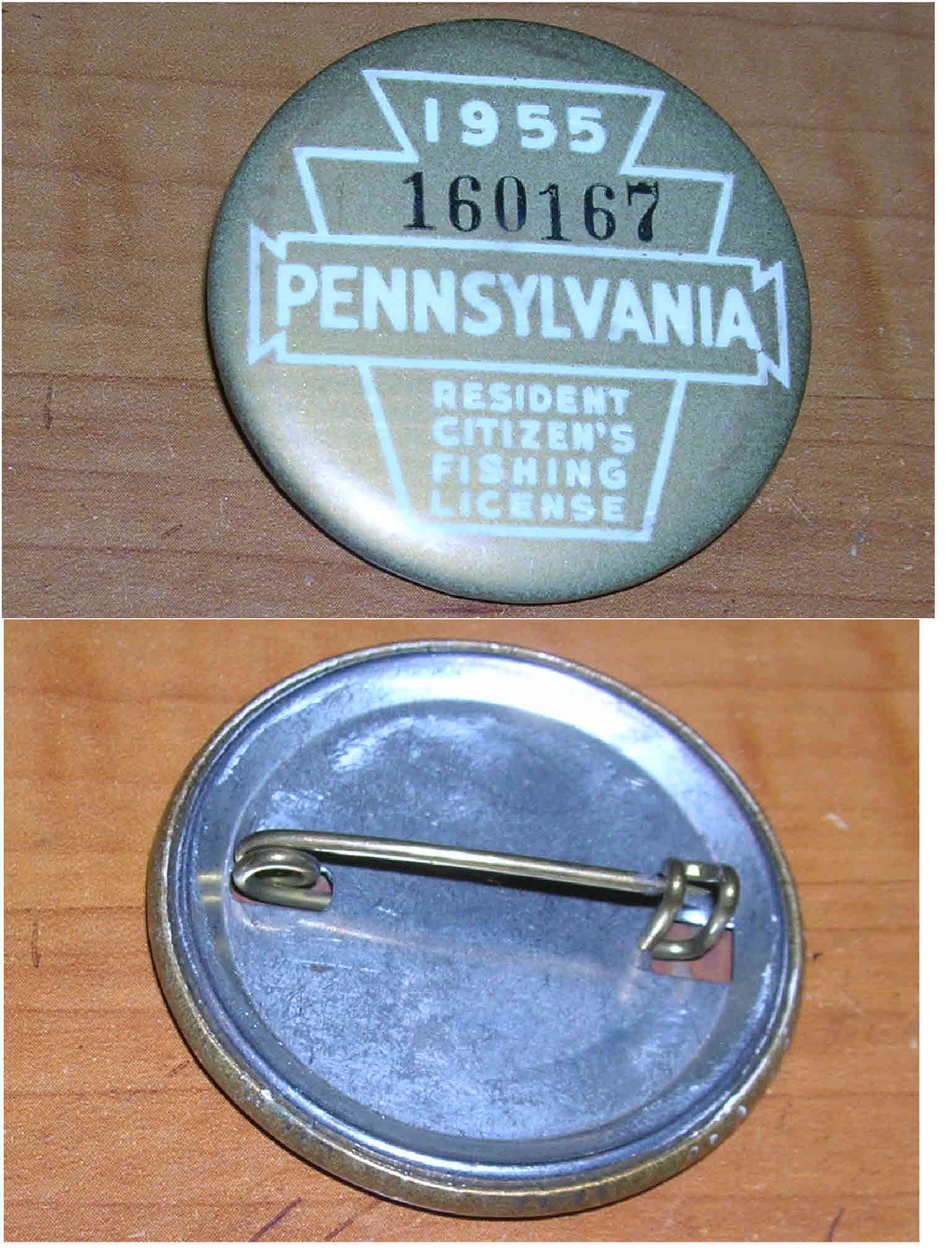 ANTIQUE 1930 NON-RESIDENT WISCONSIN FISHING LICENSE PINBACK BUTTON