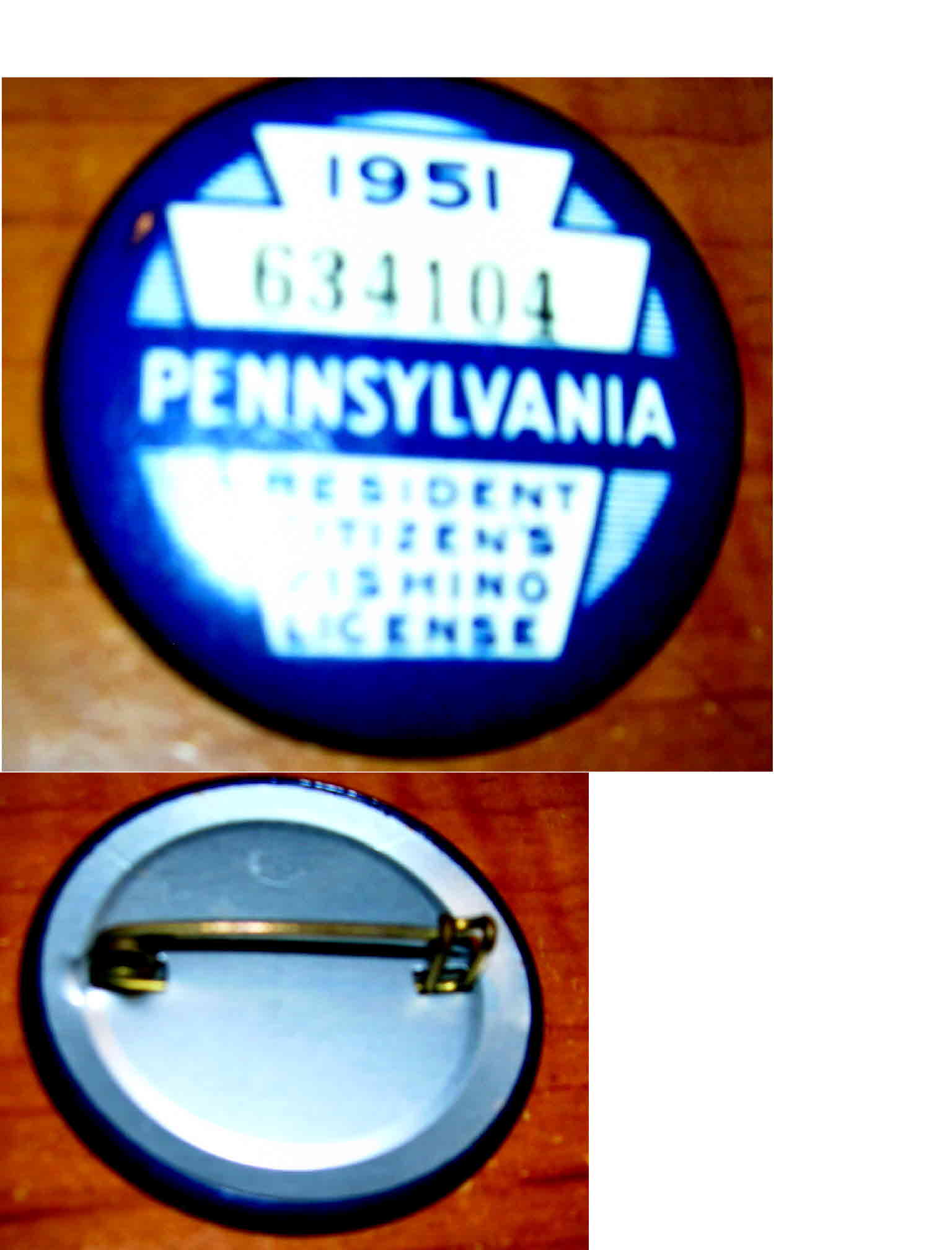 Fishing License Buttons  Official Pennsylvania Vintage Buttons
