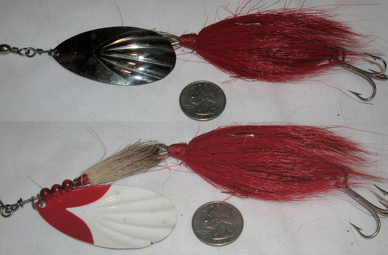 Vintage Weedless Spoonplug - White & Red