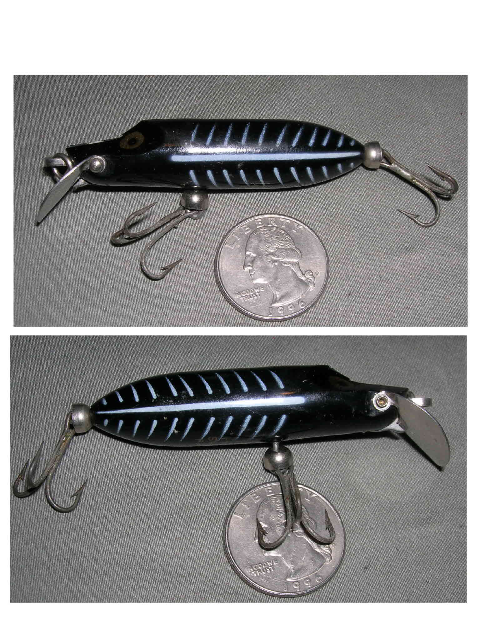 Old Dominion Lures 4 1/2 Sneaky Bird Lure w/Plastic Eyes, C. 1970's,  Unfished!