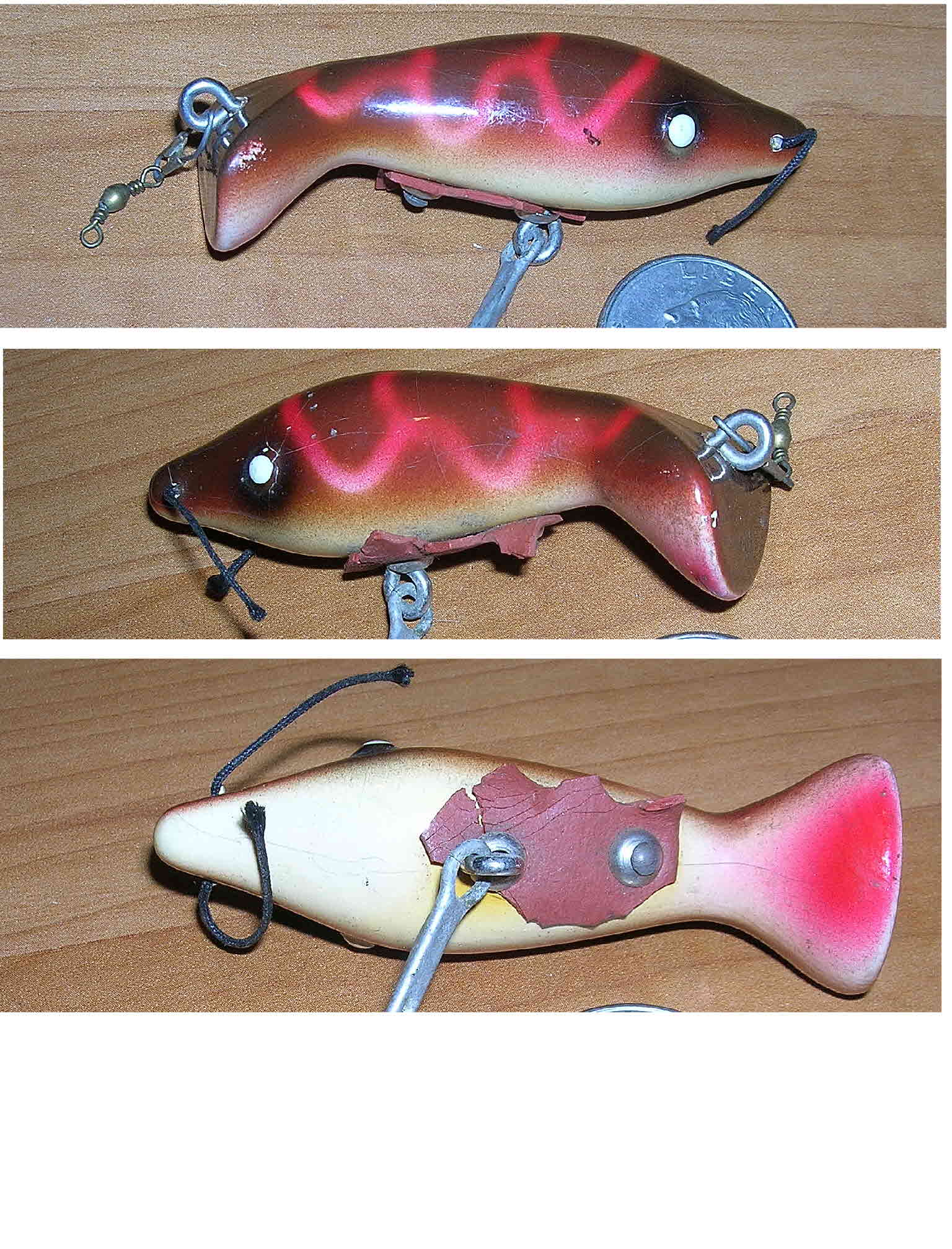 Lot Of 2 Paw Paw Chub Caster Vintage Fishing Lures, Paw