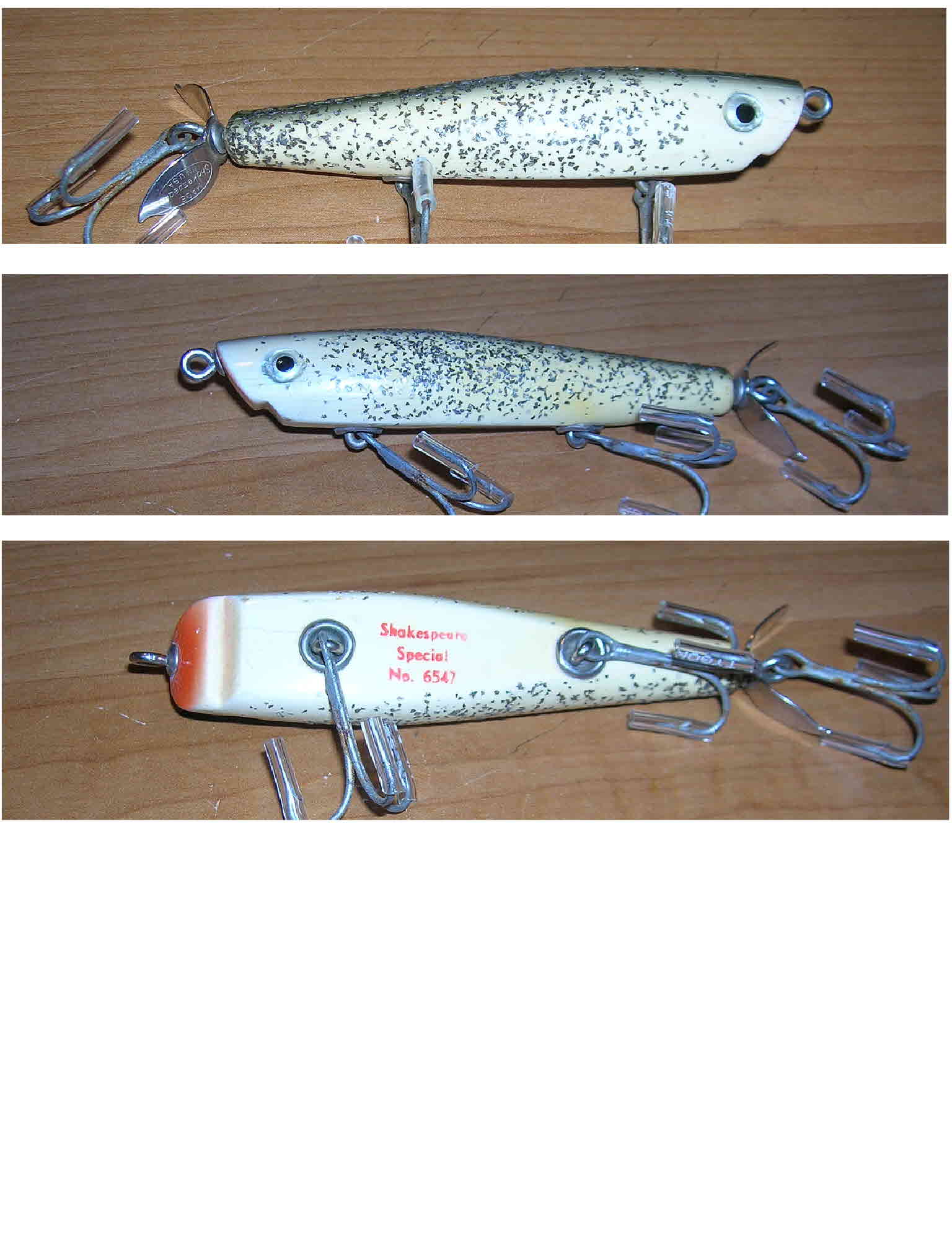 Evans Weed Queen Vintage Wood Fishing Lure with Glass Eyes in